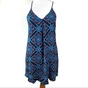 ASTR Green 1970’s Floral Geo Print Dress Size Small